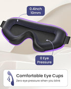 WAOAW Sleep Mask for Men Women: Blackout Eye Masks for Sleep - 3D Breathable Soft Comfortable Eye Mask for Travel - Adjustable Light Blocking Night Masks for Sleeping