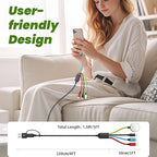 Travel Essentials Apple Watch Charger, Dual Type-C 4 in 2 Multi Charging Cable, USB A/C Travel Charger for Multiple Devices for iWatch Ultra/SE/10-2, iPhone 17-11, Galaxy S25-21, iPad (1PACK 5FT)