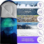 Sleeping Bags for Adults Youth Kids,3D Printing Camping Sleeping Bag for Girls Boys Lightweight Waterproof Cold/Warm Weather Sleeping Bag for 3 Seasons