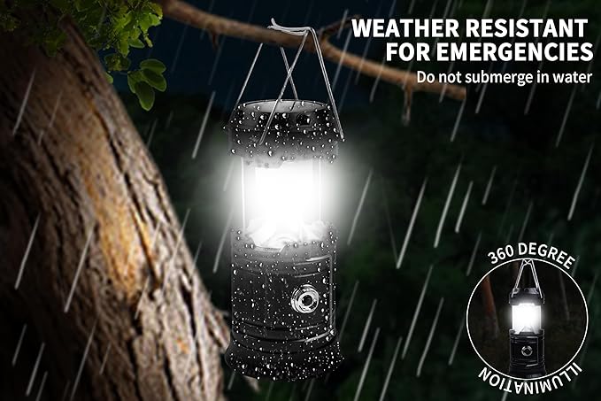 KunHe 5-Pack 1800mAh Collapsible Portable LED Camping Lantern Lightweight Waterproof USB Rechargeable LED Flashlight Kits for Indoor Outdoor Home Emergency Light Power Hiking