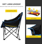 FAIR WIND 2 Pack Oversized Padded Camping Chair Heavy Duty Quad Fold Arm Chair Portable for Outdoor - Support 450LBS, Blue