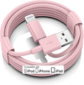 FUPYWP Car iPhone Carplay Cable, Car Charger Cord, USB A to Lightning Cable Fast Charging & Data Transfer for iPhone 14/13/12/11 Pro Max XR XS X 8 7 6 Plus SE Tangle-Free,3ft Pink
