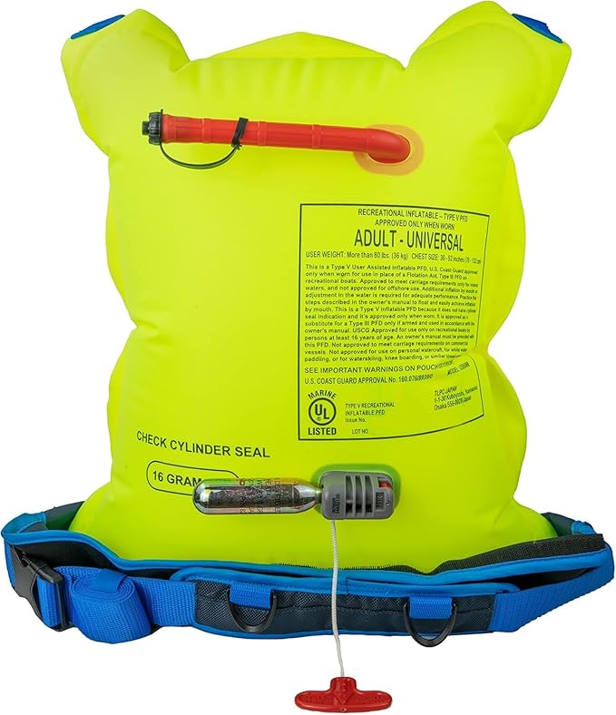 BLUESTORM Cirro 16 Manual Inflatable Belt Pack for Adults | US Coast Guard (USCG) Approved Life Jacket Waist Belt PFD for SUP Paddleboarding, Fishing & Kayaking