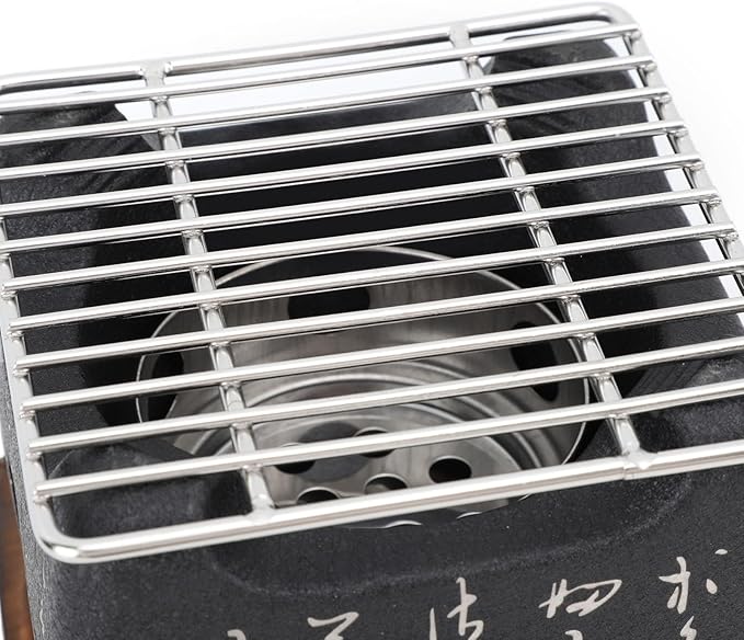 Hapivida Portable BBQ Grill, Stylish Multi-Functional Fast Heating Mini Grill with Even Heat Distribution, 16.5x14.5cm, Compact Outdoor Cooking Stove for Family Gatherings and Outdoor Adventures