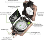 Proster IP65 Compass Hiking Survival - Lensatic Sighting Compass for Camping Navigation, Compass with Clinometer & Carry Bag for Camping Hunting Hiking Geology Activities