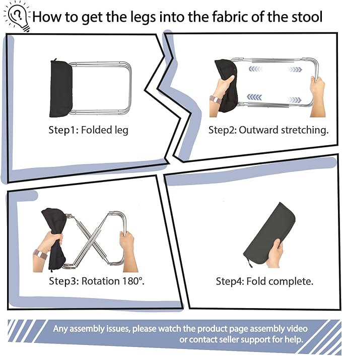 13-inch Lightweight Aluminum Folding Stool - Portable Compact Camping Stool Supports 300lbs, Handbag Style Carry - Ideal for Camping, Fishing, Backpacking, Outdoor, Travel