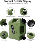 HAIGE Gallon Water Container with Spigot (3.2 Gallon Water Jug Green)