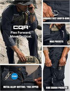 CQR Men's Flex Ripstop Tactical Pants, Water Resistant Stretch Cargo Pants, Lightweight EDC Hiking Work Pants