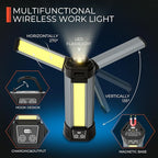 Rechargeable LED Work Light with Stand - Cordless Work Lights Kit 3 Page Head,500/1000/2000 Lumen 3500/6500K Dimmable 6AH Camping Light with Detachable Tripod,Hooks and Carrying Bag