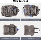 MoKo Hiking Backpack, 40L Large Capacity Camping Backpack with Multiple Pockets, Tear-resistant Travel Daypack for Men Women, Packable and Lightweight Hiking Daypack for Travel Camping Outdoor, Hummus