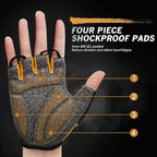 Bike Gloves for Men Women with Anti-Slip Shock-Absorbing Pad, Light Weight Half-Finger Cycling Gloves