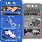 Camping Sleeping Pad,5.5" Extra Thick Inflatable Sleeping Pads with Pillow Built-in Foot Pump Sleeping Mat Compact for Camping, Backpacking, Hiking,Traveling Tent