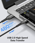 SUNGUY USB C Cable 3FT [3Pack] 3A USB to USB C Cable Fast Charging Data Transfer Braided Compatible with iPhone 16 15 Pro/Pro Max/Plus, Samsung Galaxy S23/S22/S21, Note10/9, USB C Devices, Black