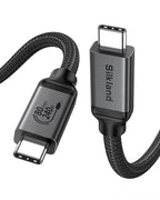 Silkland Certified USB 4 for Thunderbolt 5 Cable 5FT, 80Gbps Data Cable, 240W PD3.1, 120Gbps for 16K/Dual 8K Display, Braided USB C Video Cable Compatible for Thunderbolt 4, MacBook Pro, iPhone 17,SSD