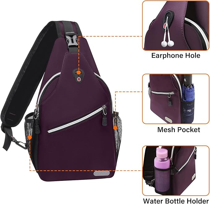 MOSISO Sling Backpack, Multipurpose Crossbody Shoulder Bag Travel Hiking Daypack