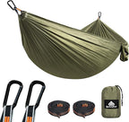 NATUREFUN Ultra-Light Travel Camping Hammock | 300kg Load Capacity,Breathable,Quick-Drying | 2 x Premium Carabiners,2 x Nylon Slings Included | Outdoor Indoor Garden