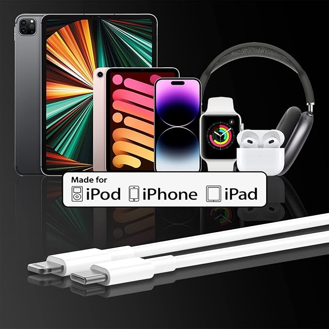 for iphone14 USBC to Lightning Cable 3 Foot[Apple MFi Certified] iPhone Charger,2 Pack Lightning Cord,Fast Apple Charging Cords,for iPhone 14/13 /12 Pro/Max/11Pro/XS/Max/XR/X/8Plus