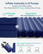Hikenture Double Sleeping Pad,Extra Thick 3.75in Camping Mattress 2 Person,Queen Size Inflatable Air Mat,Lightweight and Compact,for Backpacking,Car Camping,Hiking,Tent,Cot(Navy Pumpsack)