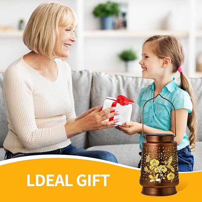 Solar Lanterns Outdoor Waterproof Hummingbird Garden Decorations Gifts for Women Gifts for Mom Grandma Birthday Gifts Hanging Solar Lanterns Outdoor for Patio Decoration, Deck, Lawn, Passageway