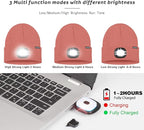 ATNKE LED Lighted Beanie Hat,USB Rechargeable 4 LED Running Headlamp Bright Cap with The Light Gifts for Men and Women