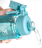 Fanhaw 32 oz Clear Water Bottle with Fast-Flow Spout Lid, BPA-Free Tritan, Wide Mouth, Leakproof, Reusable Bottle for Gym, School, Office, Travel (Baby Blue)