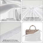 2 Pack Dust Bags for Handbags Silk Dust Cover Bag for Handbags Purses Shoes, Dustproof Drawstring Bag Travel Storage Pouch