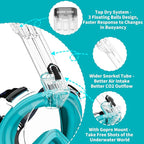 Full Face Snorkel Mask Adults with Ear Pressure Equalizer, Fully Enclosed CO2 Outflow, Silicone Bonding Anti-Leak&Fog,Buckle Folding for Portability