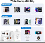 3Pack USB C Fast Charger Block, 60W 5-Port USB C Wall Charger 30W Type C Charging Block, 2USB C+3USB A PPS/PD 3.0 Multiport Charging Cube for iPhone 17 16 15 14 Pro Max,for Galaxy S25 S24 Ultra, i Pad