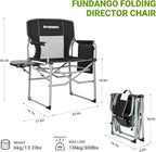 FUNDANGO Camping Director Chair for Adults, Foldable Portable Chair Outdoor Folding for Outside, Backyard, Patio, Lawn, Garden