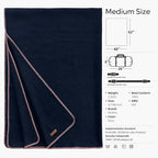 100% Wool Blanket, 48" x 62", Warm, Thick, Washable, Military Wool Blanket, Great for Camping, Outdoors, Sporting Events, Survival Kits，Navy