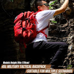 Military Tactical Backpack 45L Large Tactical Backpack for Men, Hiking Rucksack With Bottle Holder