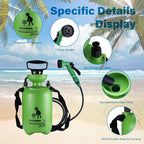 Finderomend Portable Shower for Camping with 7 Spray Modes, Hand Press Camping Shower with Removable Hose and Shower Head,Pressure Rinse Kits for Hiking Traveling Garden Beach Pet Shower