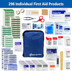 First Aid Only 299 Piece All-Purpose Emergency First Aid Kit for Home, Office, Car, Apartment, Dorm, and Camping, Travel-Friendly Compact Pouch Fits in Backpacks, Suitcases, Cabinets, and Drawers