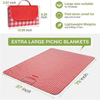 Extra Large Picnic Blanket Beach Blankets, Outdoor Foldable Waterproof Sand Mat for Beach Camping Hiking Travel Family Concerts Grass Park Music Festival Lawn Mats (Red, 80x60inch)