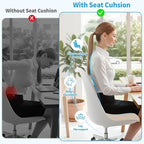 TranquilRelax Large Seat Cushion, Memory Foam Cushion for Long Sitting Hours on Office Chair, Home & Car, Non-Slip Chair Pad for Relieving Back & Sciatica & Hip & Coccyx Pain (Khaki)