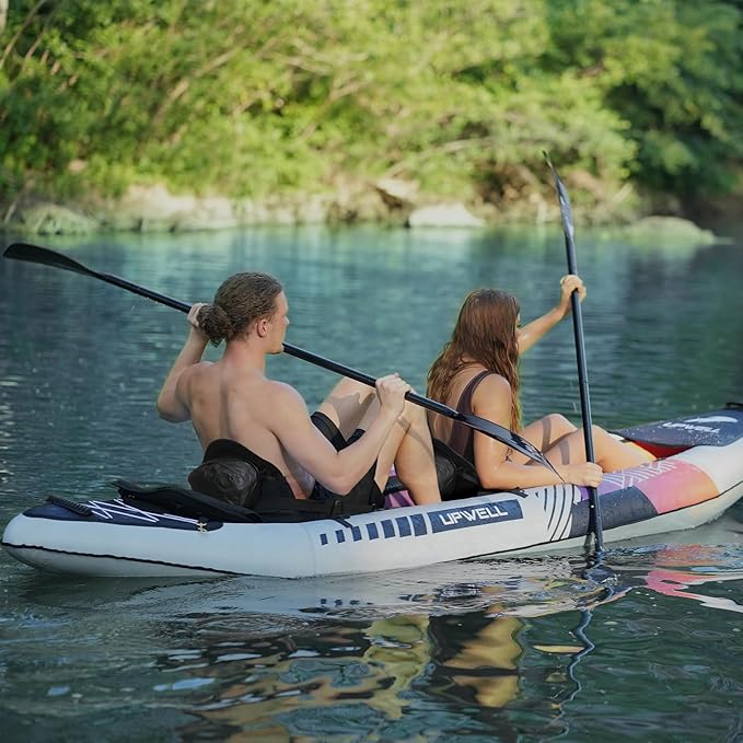 UPWELL Universal Kayak Seat with Detachable Storage Bag & 4 Adjustable Strap, Paddle Board Seat with Memory Foam Padded and Backrest for Kayak, Canoe, Sup