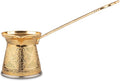 Alisveristime Authentic Turkish Coffee Pot, Handmade Cezve/Ibrik, 2.75-Inch Width, 2.75-Inch Height - 6.76 Ounce Enhance Your Coffee Experience Now! (2 Cup) (Gold)