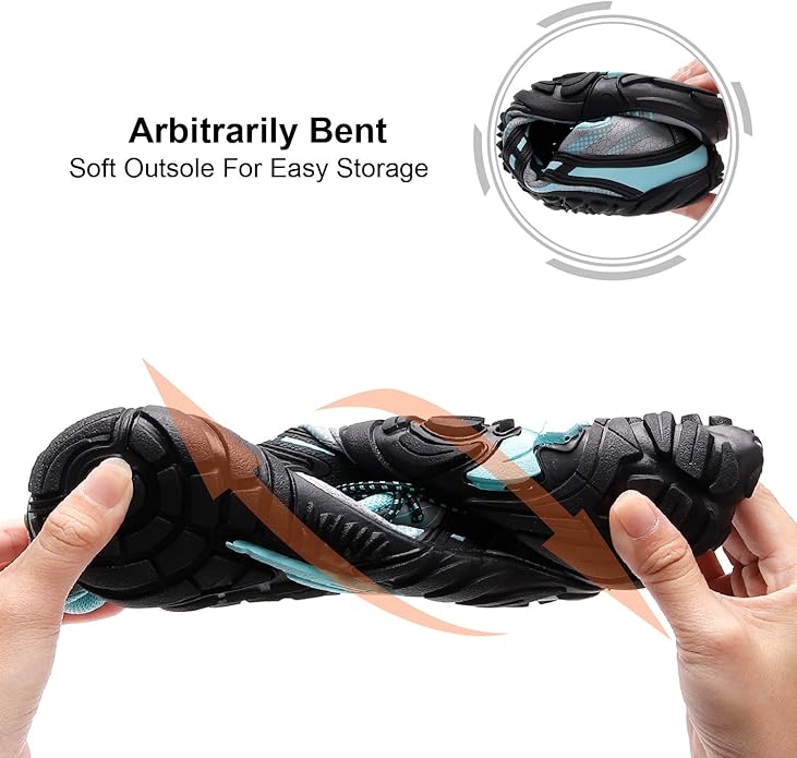 L-RUN Barefoot Water Shoes Women Mens Aqua Sock Athletic Hiking Water Sports Shoes for Swim Beach Pool Sand Diving Walking