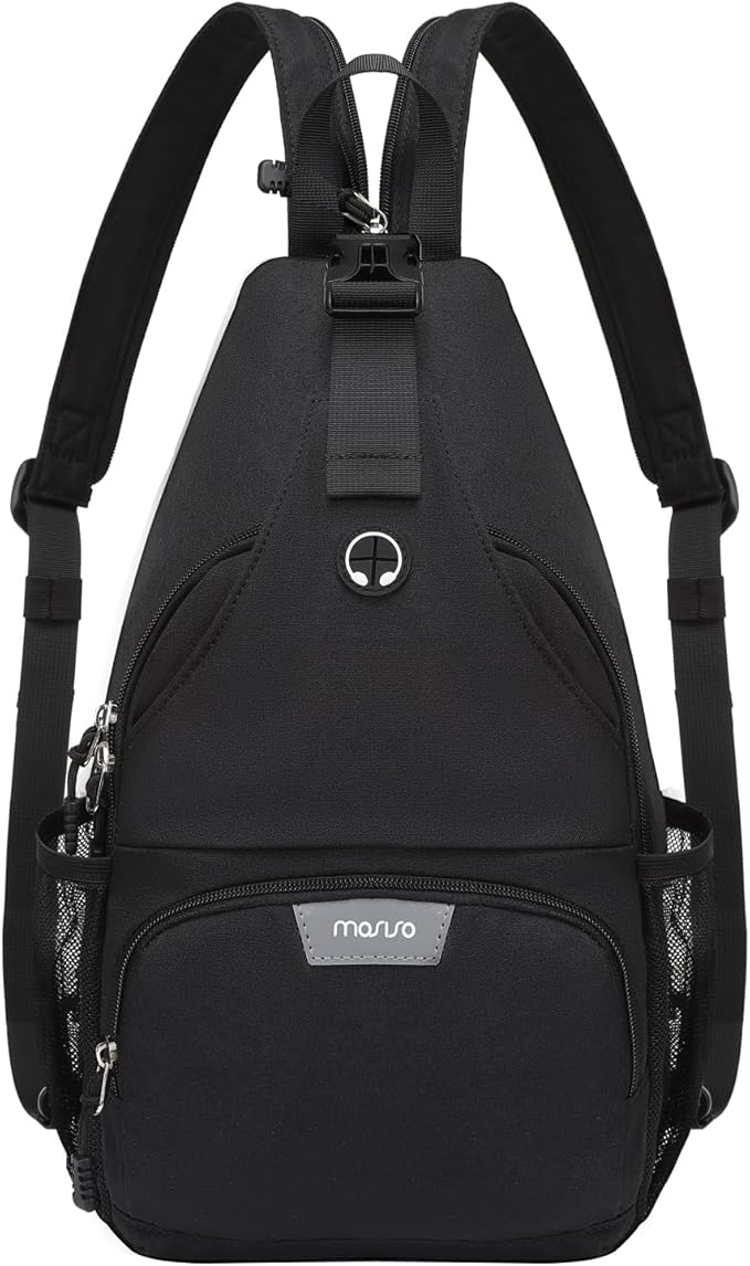 MOSISO Sling Backpack Travel Hiking Daypack, Crossbody Convertible Sling Bag with Front Pocket One Shoulder Chest Bag
