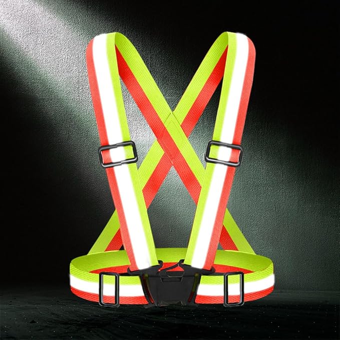 High Visibility Reflective Vest Safety Vest Running Reflective Gear Adjustable Reflective Vest for Walking,Jogging,Hiking,Night Cycling