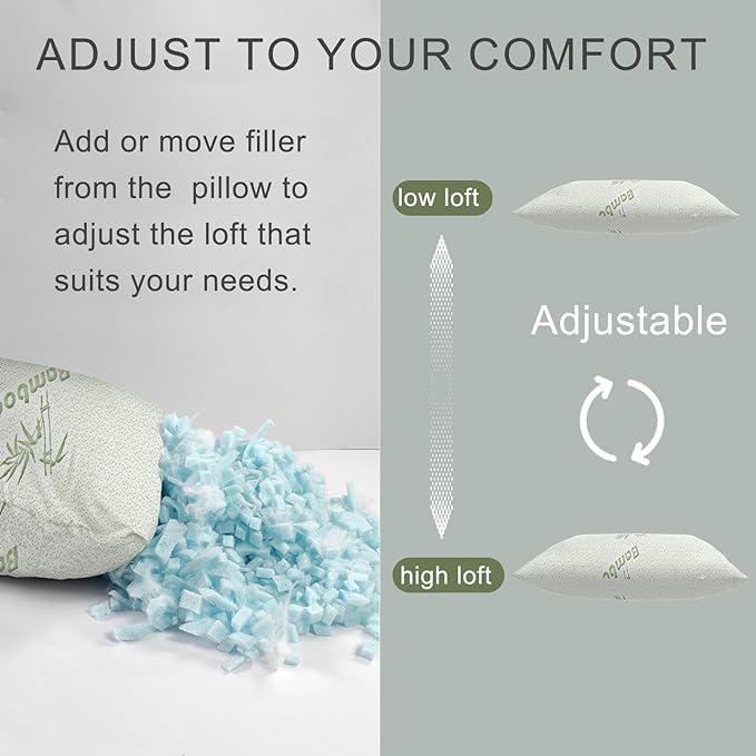 Small Camping Pillow for Sleeping,Shredded Memory Foam Travel Pillow Compact & Packable with Storage Bag,Soft Cover,Small Pillow for Backpacking Hiking Gear & Accessories