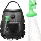 Solar Portable Shower Bag, 5 Gal/20L Solar Heating Outdoor Camping Shower Bag with On-Off Switchable Shower Head&Removable Hose Suitable for Camping, Hiking, Travel, Beach Swimming