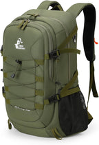 Bseash 40L Waterproof Hiking Camping Backpack with Rain Cover, Outdoor Sport Travel Bag Daypack for Climbing Skiing Cycling (Army Green)