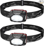 klarus HM1 2PCS IPX6 Waterproof Rechargeable Headlamp with Motion Sensor: 70 Hours Long Battery Life, Full Charge in 2.5 Hours, 440 Lumens Consistent Output, Shock and Drop Resistant