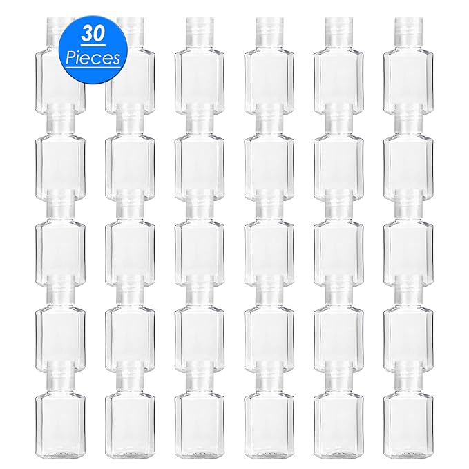 Saiveina 30 Pcs 1 oz Travel Bottles, Empty Hand Sanitizer Bottles, Portable, Refillable Containers for Business Trip