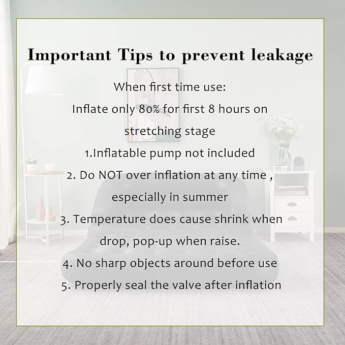 RAPTAVIS Inflatable Sofa Bed for Camping, Pool Float Couch Outdoor Mattress Bed with Armrest, Full Size