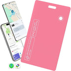 Dual Platform(Both iOS&Android) Rechargeable Air Tags Wallet Tracker Card, Smart Wallet Finder, Compatible with Apple Find My & Google's Find Hub, Item Locator, Wireless Charging (Pink-1 Piece)