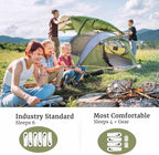 4/6 Person Easy Pop Up Tent, Waterproof, Automatic Setup,2 Doors-Instant Family Tents for Camping, Hiking & Traveling