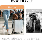Multi Use Strong Adjustable Luggage Connector Straps for Suitcases,4 Pack Flexible Luggage Accessories Elastic Fastening Bag Strap (Black-4pcs)