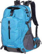 FENGDONG 40L Waterproof Lightweight Hiking,Camping,Travel Backpack for Men Women Blue